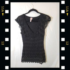 Black w/ Silver Stretchy Heart Soul Shirt